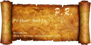 Priher Rella névjegykártya
